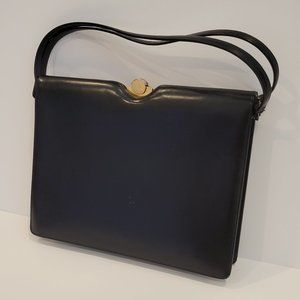 Vintage Nettie Rosenstein black leather handbag - gorgeous and rare!!